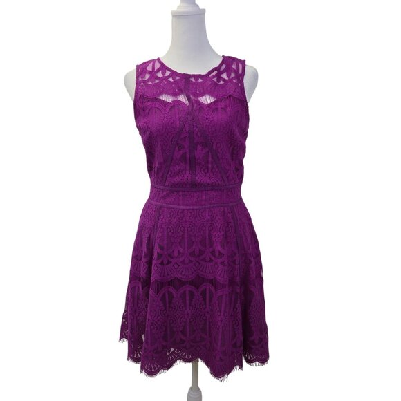 NWT Adelyn Rae Lace Overlay Fit & Flare Sleeveless Dress Size Small - Picture 1 of 7